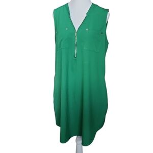New York & Company Women Green Casual Dress L